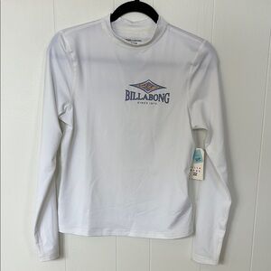 Billabong White Long Sleeve Loose Rash Guard